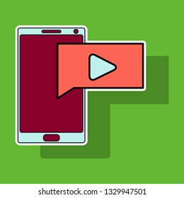 Sticker Video Buffering, Streaming on Phone Icon