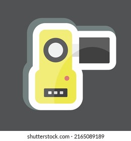 Cámara de vídeo adhesiva. adecuado para el símbolo Educación. diseño simple editable. vector de plantilla de diseño. ilustración de símbolo simple