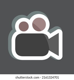 Sticker Video Camera. suitable for Mobile Apps symbol. simple design editable. design template vector. simple symbol illustration