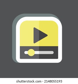 Sticker Video Player. adecuado para el símbolo de interfaz web. diseño simple editable. vector de plantilla de diseño. ilustración de símbolo simple