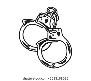 Pegatina de diseño vintage logotipo de Vector ilustración de dibujo clásico boceto de insignia de Mercancía
Gráfico de dibujos animados abstracto mano puños pulsera de cadena icono criminal policía peligro crimen sketch ley de seguridad