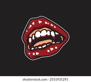 Pegatina de diseño vintage logotipo de Vector ilustración de dibujo clásico boceto de insignia de Mercancía
Dibujos animados gráfico tatuaje marca cubierta dracula vampiro monstruo boca helloween misterio horror dientes labio gótico