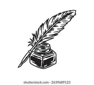 Sticker vintage design vector logo classic drawing illustration merchandise badge sketch Cartoon graphic tattoo brand cover ink letter typhography mail old feather