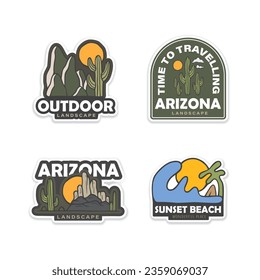 Sticker vintage outdoor logo vector illustration great for shirt, emblem, or label