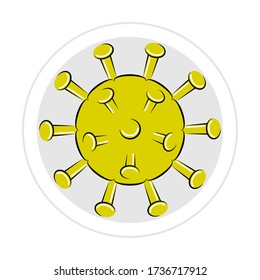 Sticker of a virus icon - Vector illustration