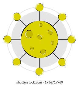 Sticker of a virus icon - Vector illustration