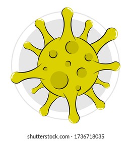 Pegatina de un icono de virus - Ilustración vectorial