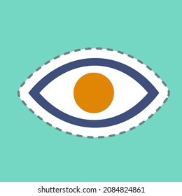 Sticker Visibility - Line Cut - Einfache Illustration, Bearbeitbarer Strich, Design Template Vektor, gut für Drucke, Plakate, Anzeigen, Ankündigungen, Infografiken, etc.