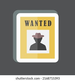 Sticker Wanted Poster. suitable for Wild West symbol. simple design editable. design template vector. simple symbol illustration