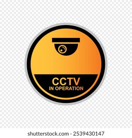 Aviso de adesivo de câmeras de segurança de vídeo de vigilância CCTV. Ilustração vetorial.