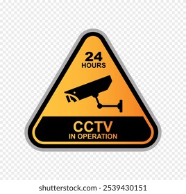 Sticker warning of CCTV surveillance video security cameras. Vector illustration.