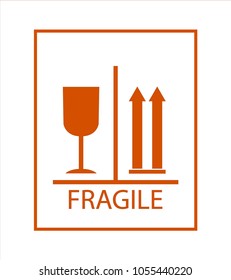 sticker warning fragile cargo inside