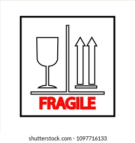 sticker warning fragile cargo inside