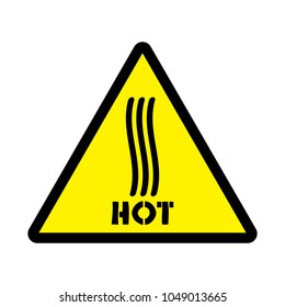 sticker with warning infirmation to hot surface
