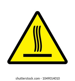 sticker with warning infirmation to hot surface