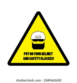 sticker with warning infirmation to use personal protective equipment