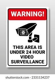 Sticker Warning This Area is under 24 hour video surveillance. Attention This area is monitored by CCTV 24 hours.