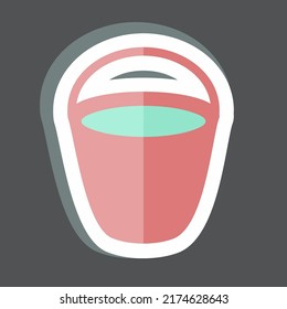 Sticker Water Bucket. suitable for garden symbol. simple design editable. design template vector. simple symbol illustration