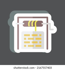 Sticker Water Well. suitable for Garden symbol. simple design editable. design template vector. simple symbol illustration