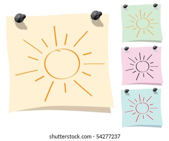 Sticker with weather drawing.