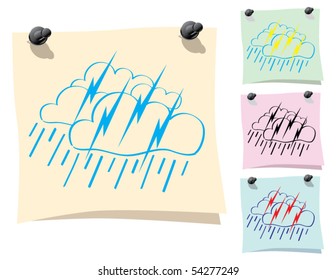 Pegatina con dibujo del tiempo.