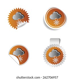sticker weather forecast cloud and snowflake vector