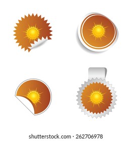 sticker weather forecast sun vector art illustration