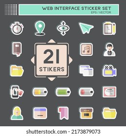 Sticker Web Interface Set. simple design editable. design template vector. simple symbol illustration