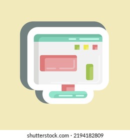 Sitio web de Sticker. adecuado para el símbolo Branding. diseño simple editable. vector de plantilla de diseño. ilustración simple