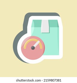 Sticker Weighing. suitable for education symbol. simple design editable. design template vector. simple illustration