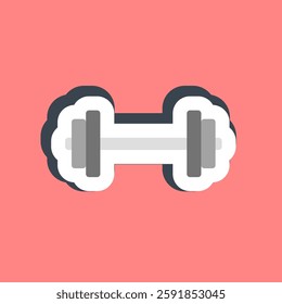 Sticker weight lifting. Sports elements.