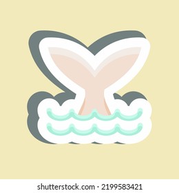 Sticker Whale. suitable for seafood symbol. simple design editable. design template vector. simple illustration