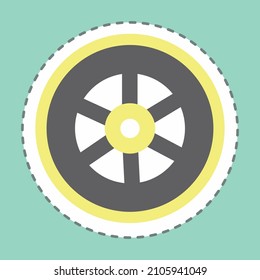 Volante adhesivo, corte de línea - Ilustración simple, bueno para impresiones, anuncios, etc.