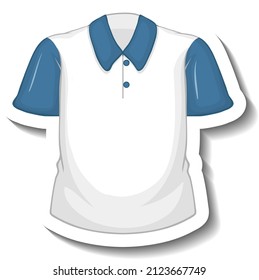 Sticker white shirt with blue sleeves illustration