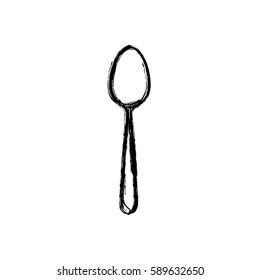 sticker white spoon icon, vector illustraction design image