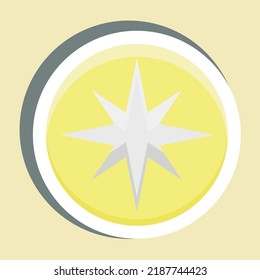 Aufkleber Wind Rose. geeignet für die Bildung. einfaches Design bearbeitbar. Designvorlage, Vektor. einfache Abbildung