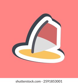 Sticker wind surfing. Sports elements.