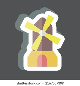 Sticker Windmill. suitable for Garden symbol. simple design editable. design template vector. simple symbol illustration