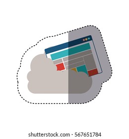 sticker window with rows and columns into the cumulus cloud