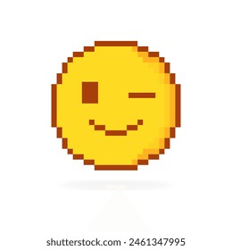 Sticker wink icon. Smile emoticon. Flat style. Vector icon