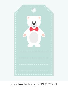 sticker with winter bear and tie