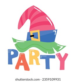 A sticker of witch party in flat style 