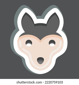 Sticker Wolf. related to Animal Head symbol. simple design editable. simple illustration. cute. education