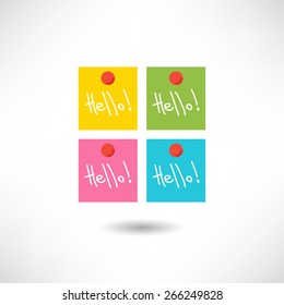 Sticker with the word hello icon