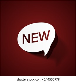 sticker with the word new