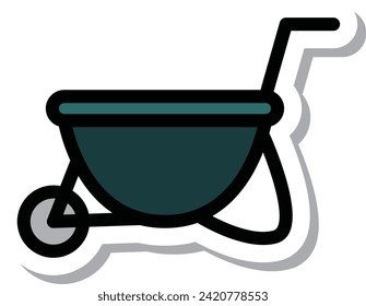 Sticker Work tool single item icon Transport trolley
