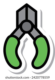 Sticker Work tool single item icon nippers