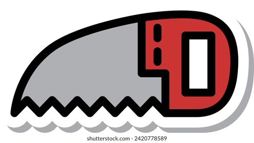 Sticker Work tool single item icon saw
