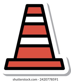 Sticker Work tool single item icon color cone