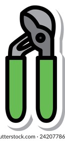 Herramienta de trabajo pegatina llave de contacto de icono de un solo elemento
